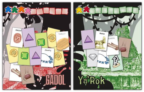 Temple Trouble boards and cards